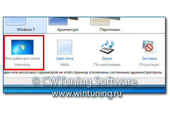 Отключить изменение фона рабочего стола - Данная настройка подходит для Windows Vista